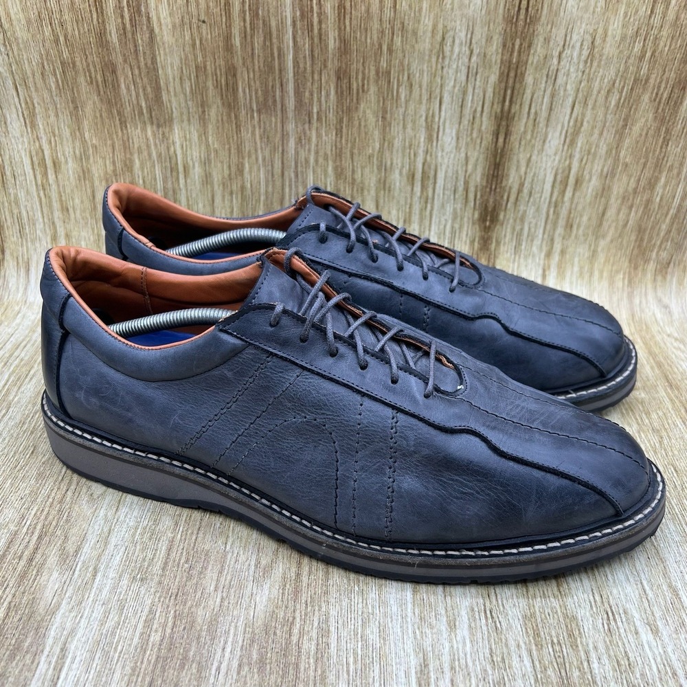 Allen Edmonds Voyager Men's 13 D Gray Leather Bicycle Toe Casual Oxford 9384